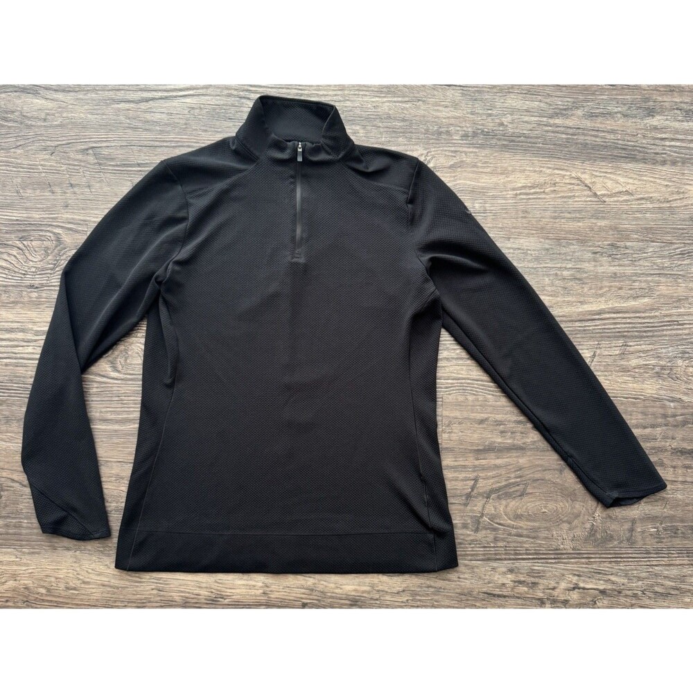 Nike Golf Pullover Womens Small Black Dri Fit UV Half Zip Long Sleeve AJ5278